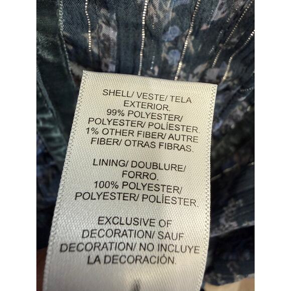 Lucky Brand Floral Long Sleeve Midi Dress Boho Blue Floral Women's  Size XL - Picture 10 of 15